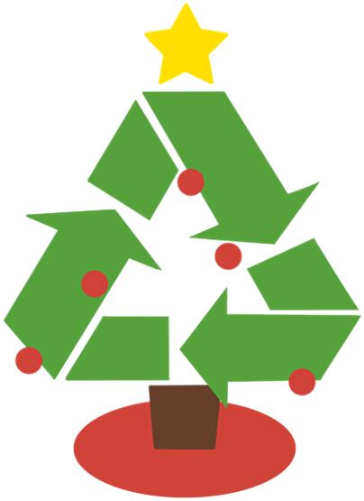 Christmas tree with recycling symbol