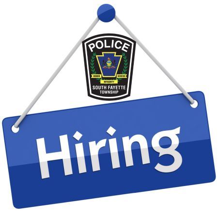 Police patch with hiring sign
